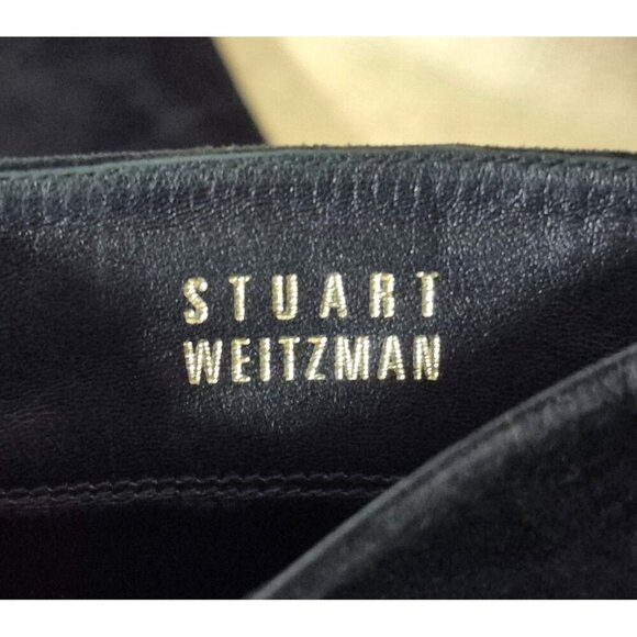 Stuart Weitzman Black Suede Leather Hidden Wedge Tall Tassel Boots Size 9 EUC - Picture 7 of 8